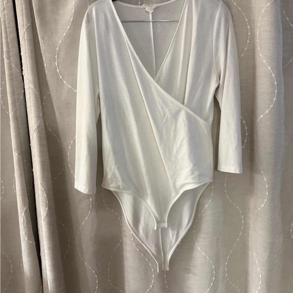 LOFT Cream Long Sleeve Bodysuit